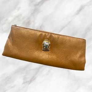 LAST CHANCE! Will donate 6.4. Vintage Ruth Saltz Metallic Leather Folding Clutch
